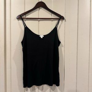 J Crew Black Soft Stretch Camisole Style AP581 Spaghetti Tank Top Size Large L
